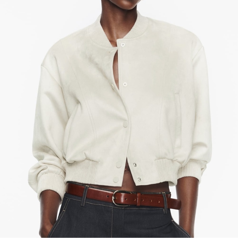 NWT Zara Faux Suede Bomber Jacket